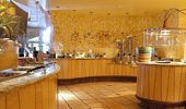 A wide-shot of the buffet display.