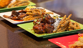 An Island Plate Dinner of tamarind-glazed island pork shanks.