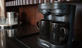 A convenient 2-cup coffee maker.