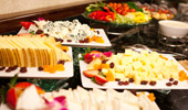 Vegetable trays and cheese plates.
