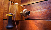 A turn-of-the-20th-century wall-mounted telephone.