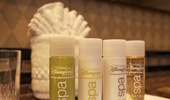 Guest-sized toiletry supplies.