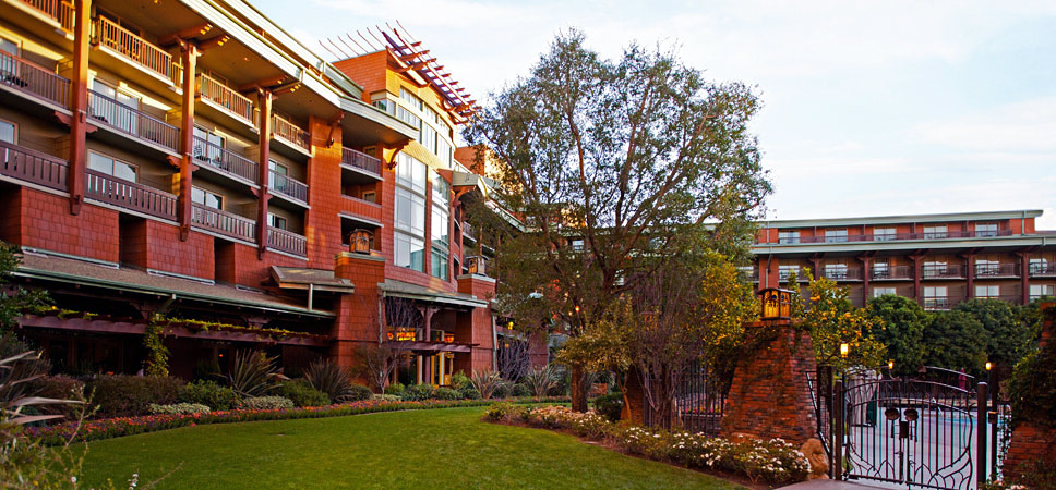 Gated gardens that surround Disney's Grand Californian Hotel & Spa