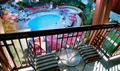 Balcony view above the pools
