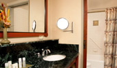 Wash basin with pampering Guest-size soaps, lotions and products
