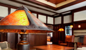 Close up on handcrafted table lamp
