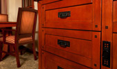 Close up on wardrobe drawer-pull feature