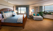 A king-size bed, sleeper sofa and lots of large windows to see the views. 