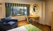 From some Malibu suites, see the sights from the nearby Theme Park.