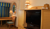 A TV and media console.